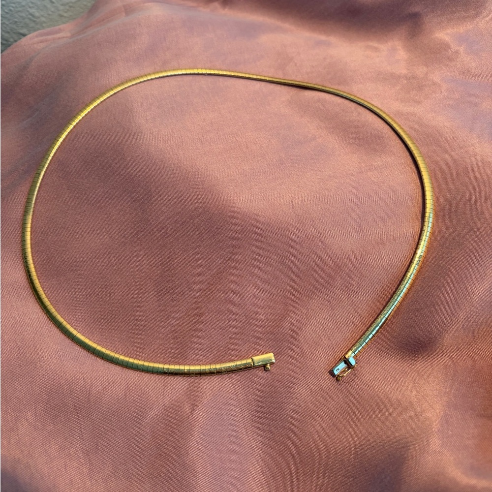 14kt Gold Omega  Necklace
